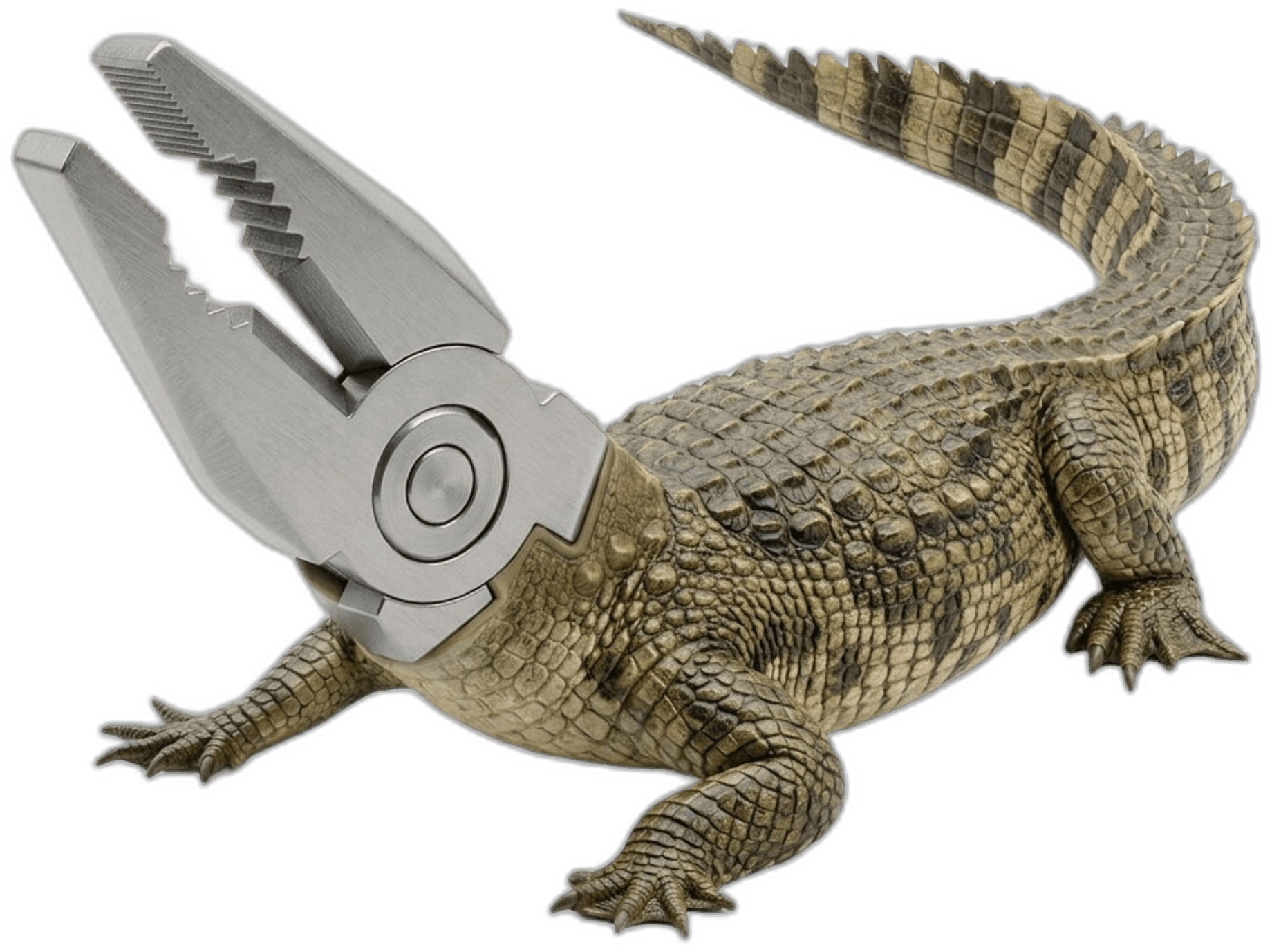 Crocopliers mascot — crocodile with pliers